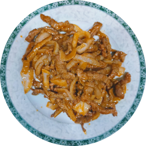 9.Ternera con cebollas