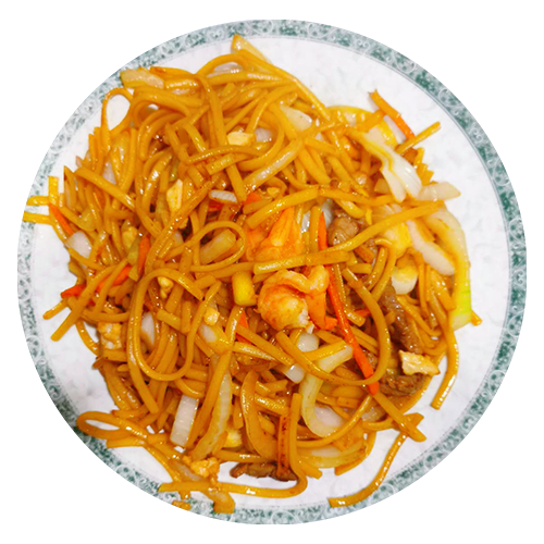 Tallarines frito con tres delicia