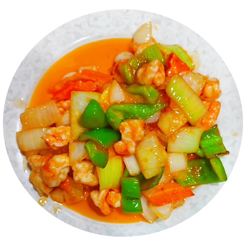 Gambas con guindillas