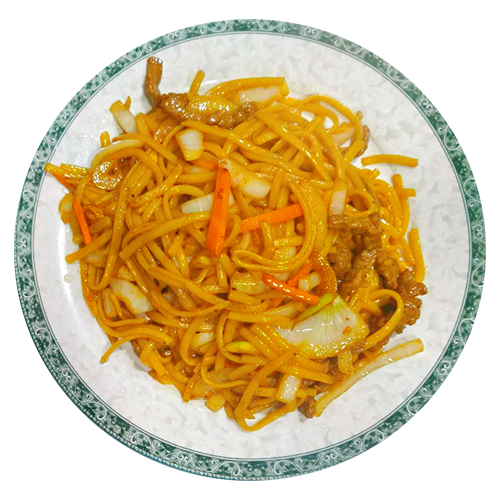 Tallarines frito con ternera