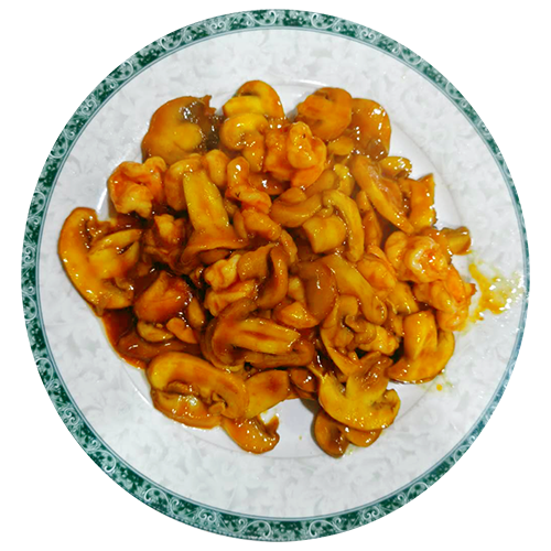 Gambas con champiñon